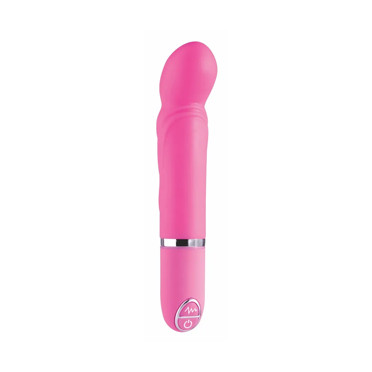 Vibratore Classico punta curva fucsia 14,5 cm