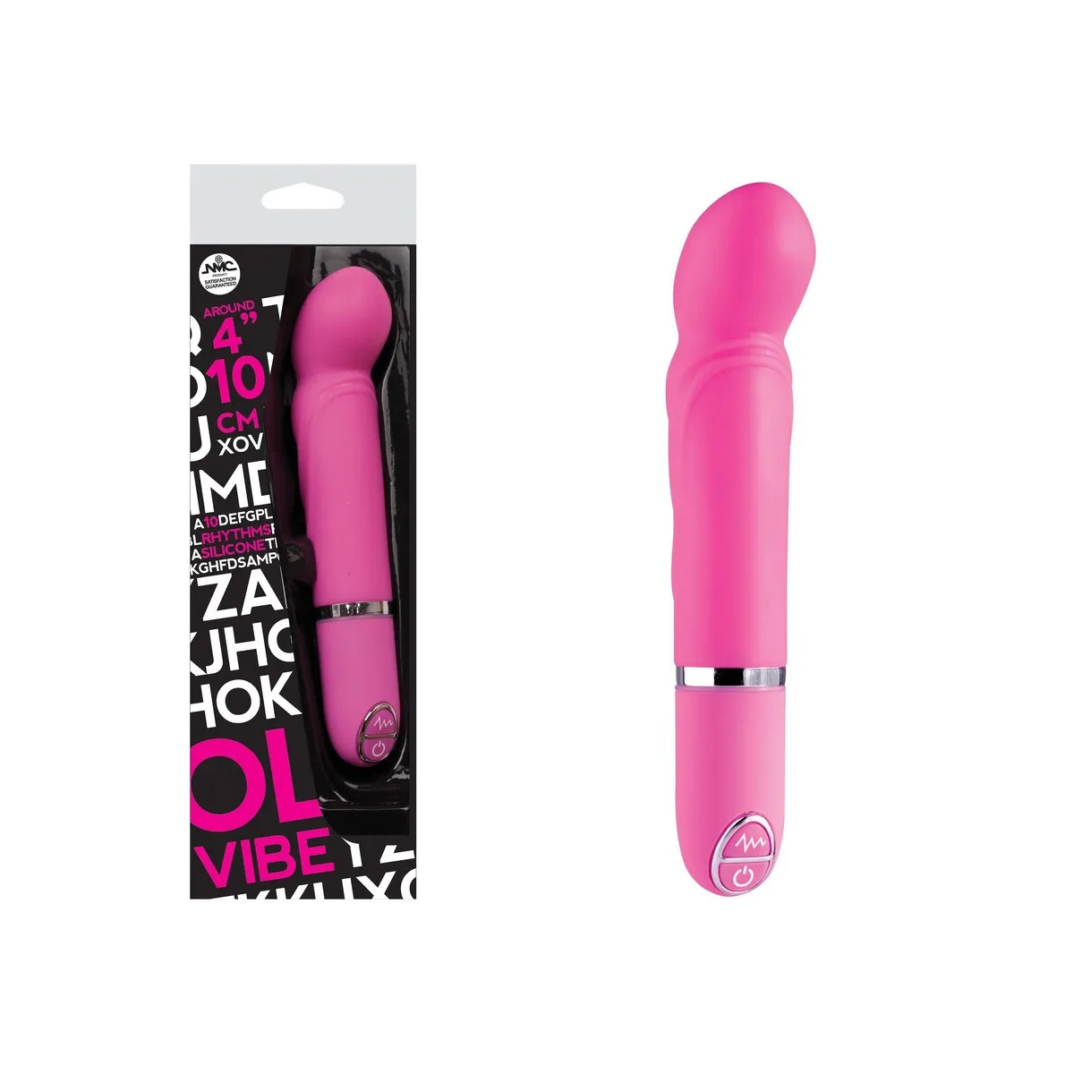 Vibratore Classico punta curva fucsia 14,5 cm