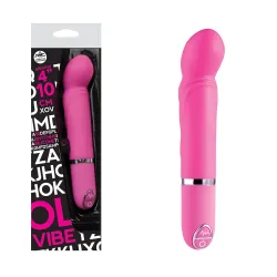 Vibratore Classico punta curva fucsia 14,5 cm