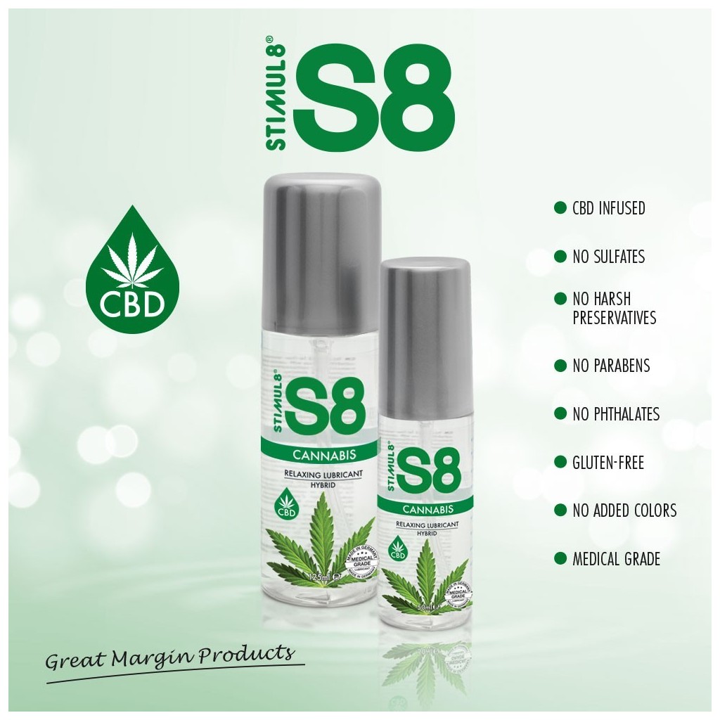 Lubrificante intimo gel vaginale cbd mariuana S8 Hybrid Cannabis Lube 125ml
