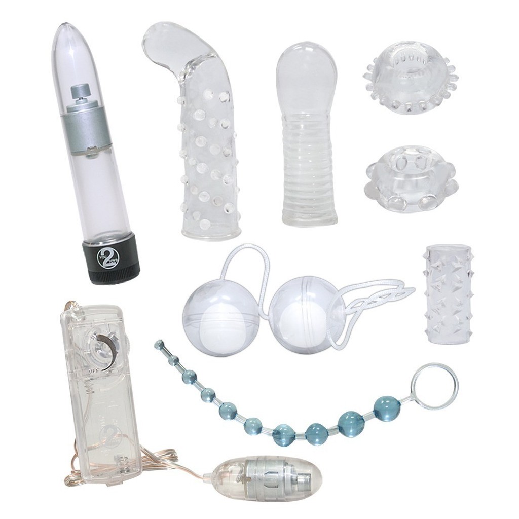 Kit sex toy per coppia crystal trasparenti clear