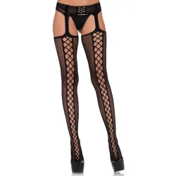 Collant sexy effetto reggicalze a rete nero Collant sexy effetto reggicalze a rete nero