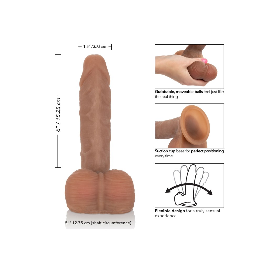 Fallo realistico vaginale anale con ventosa dildo con testicoli morbido