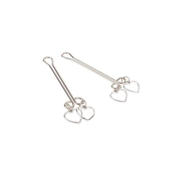 Strizza capezzoli metallo con cuori pendenti