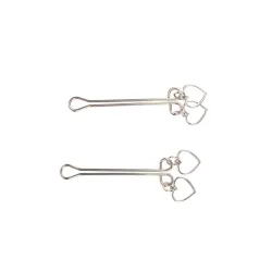 Strizza capezzoli metallo con cuori pendenti