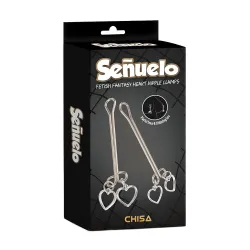 Strizza capezzoli metallo con cuori pendenti