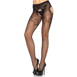Collant sexy a rete aperto in pizzo nero Collant sexy a rete aperto in pizzo nero