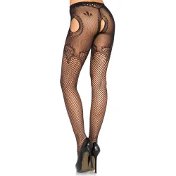 Collant sexy a rete aperto in pizzo nero Collant sexy a rete aperto in pizzo nero