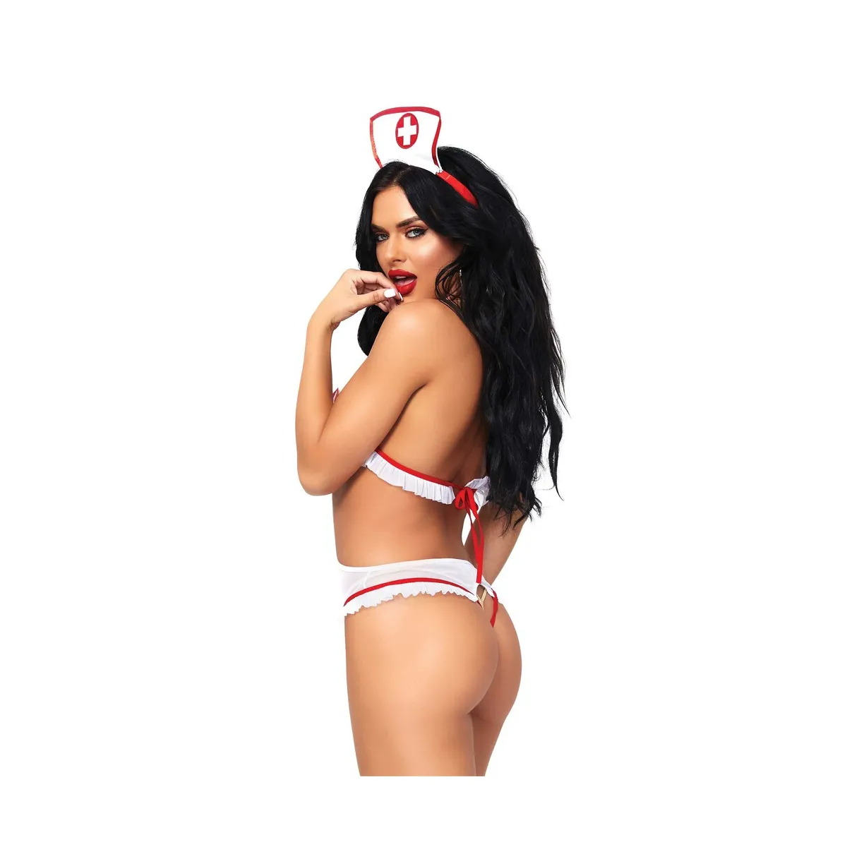 Costume body aperto sexy infermiera 2 pz Costume body aperto sexy infermiera 2 pz