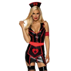 Costume Infermiera Sexy Naughty nero 4 pz Costume Infermiera Sexy Naughty nero 4 pz