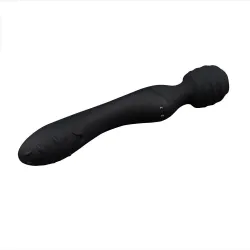 Vibratore Wand doppio piacere nero 22 cm Vibratore Wand doppio piacere nero 22 cm