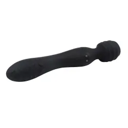Vibratore Wand doppio piacere nero 22 cm Vibratore Wand doppio piacere nero 22 cm