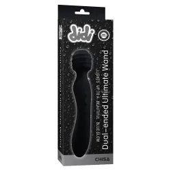 Vibratore Wand doppio piacere nero 22 cm Vibratore Wand doppio piacere nero 22 cm