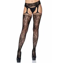 Collant Sexy aperto effetto giarrettiera nero Collant Sexy aperto effetto giarrettiera nero