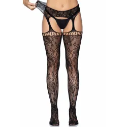 Collant Sexy aperto effetto giarrettiera nero Collant Sexy aperto effetto giarrettiera nero