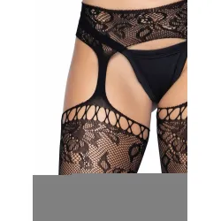 Collant Sexy aperto effetto giarrettiera nero Collant Sexy aperto effetto giarrettiera nero