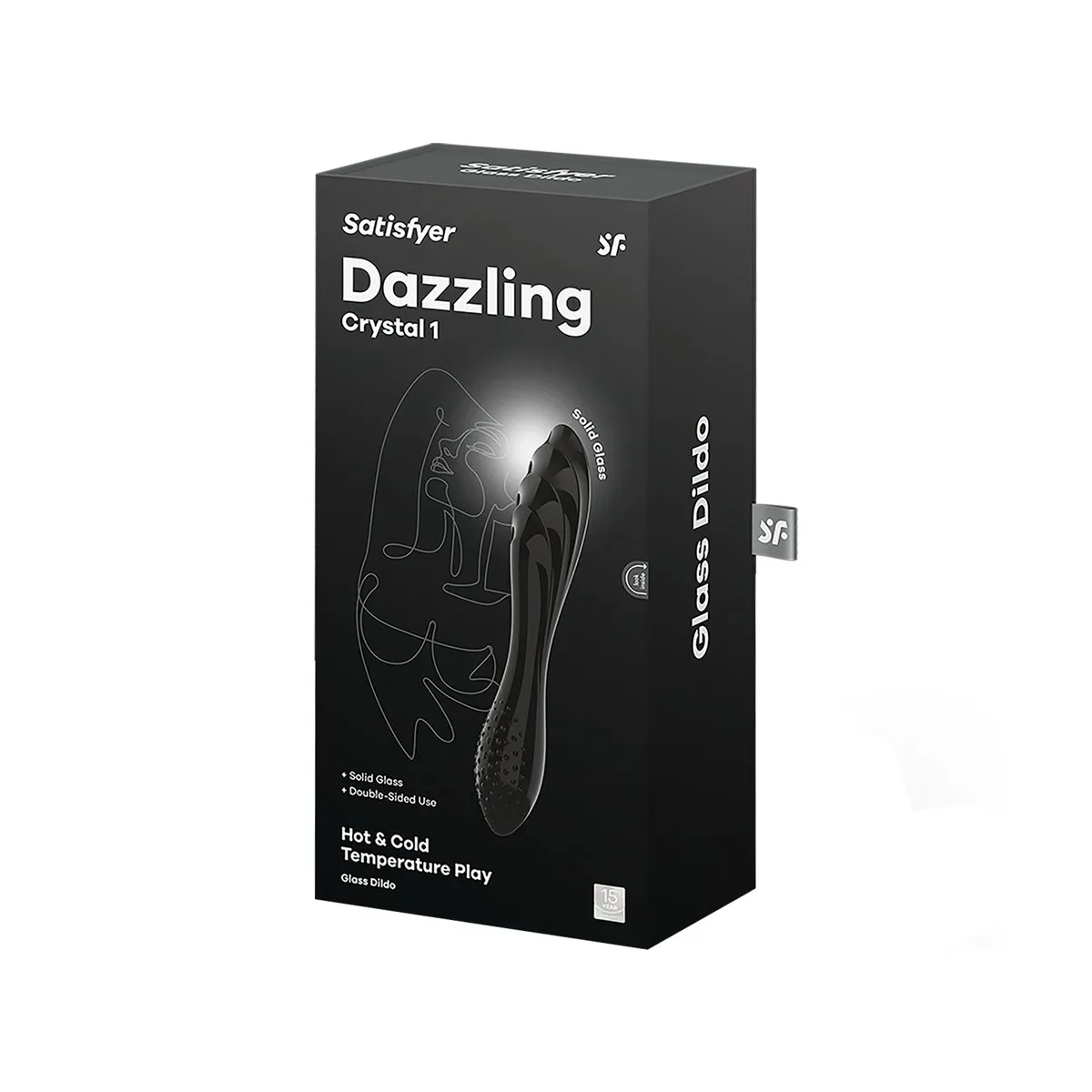 Dildo in vetro Dazzling Crystal 1 nero 18 cm Dildo in vetro Dazzling Crystal 1 nero 18 cm