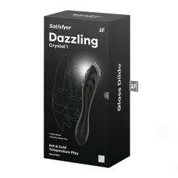 Dildo in vetro Dazzling Crystal 1 nero 18 cm Dildo in vetro Dazzling Crystal 1 nero 18 cm