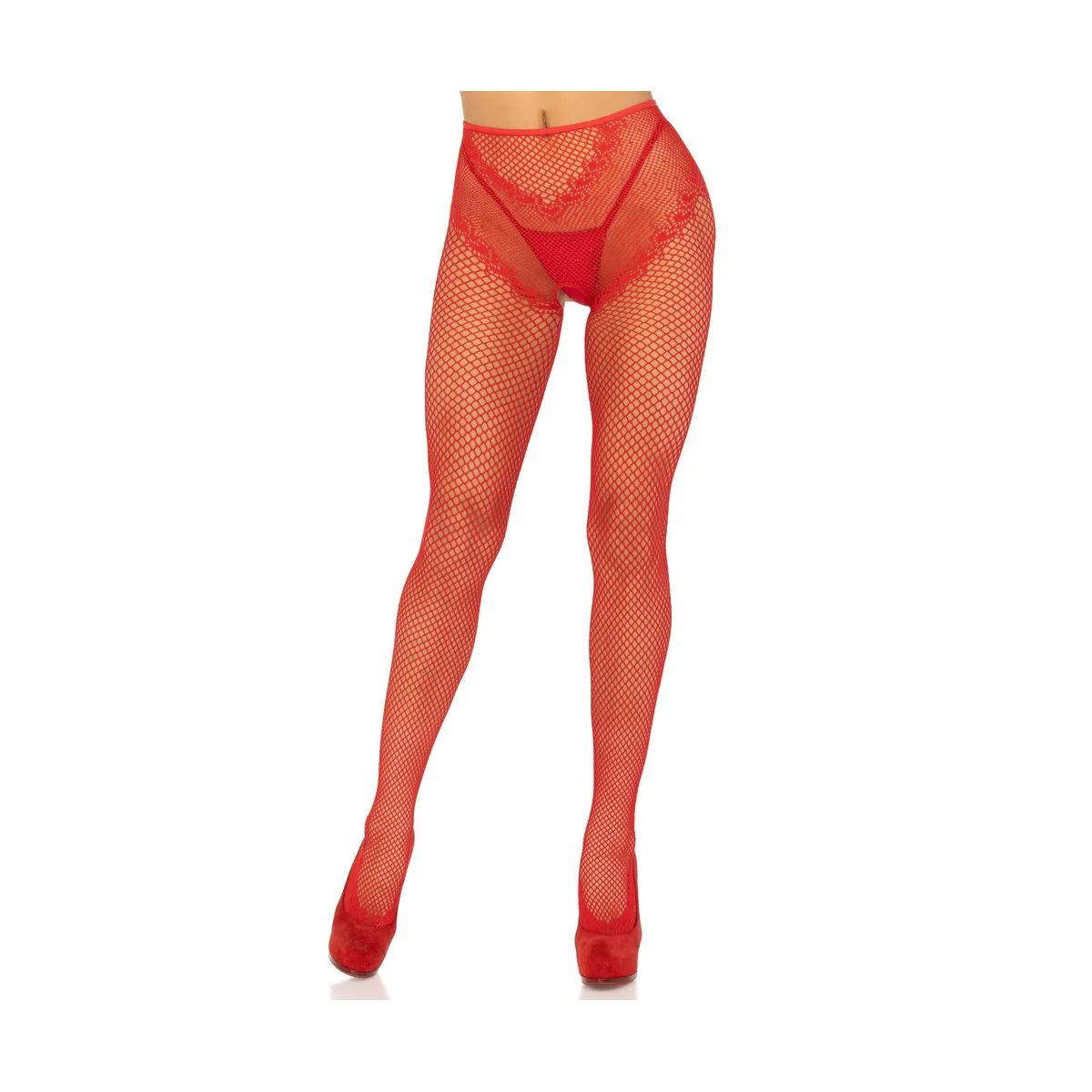 Collant sexy aperto con incrocio retro rosso Collant sexy aperto con incrocio retro rosso