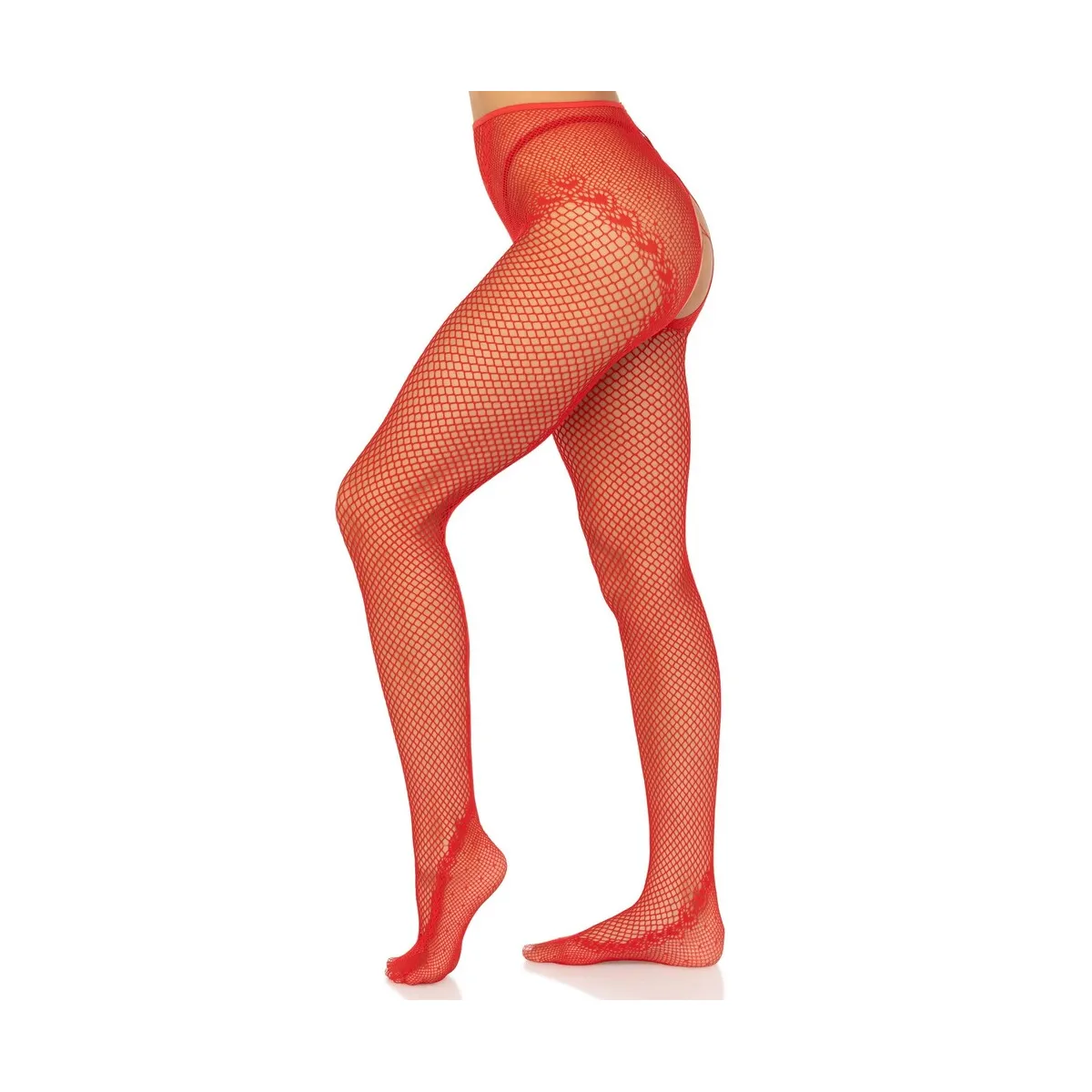 Collant sexy aperto con incrocio retro rosso Collant sexy aperto con incrocio retro rosso