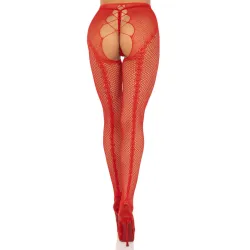 Collant sexy aperto con incrocio retro rosso Collant sexy aperto con incrocio retro rosso