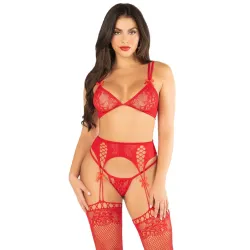 Completo Sexy floreale e lacci 3 pz Completo Sexy floreale e lacci 3 pz