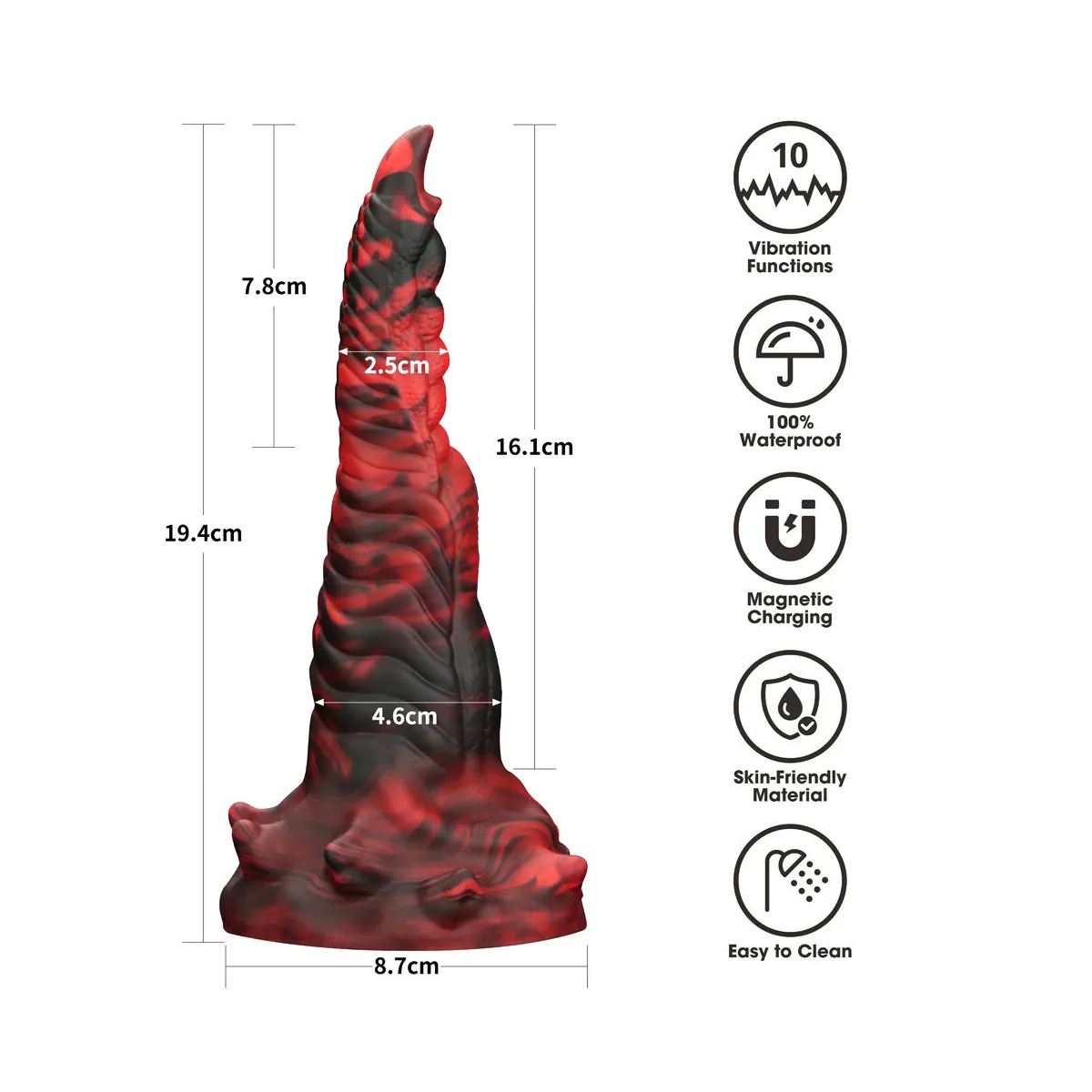 Dildo Monster vibrante doppio 19 cm