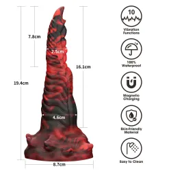 Dildo Monster vibrante doppio 19 cm
