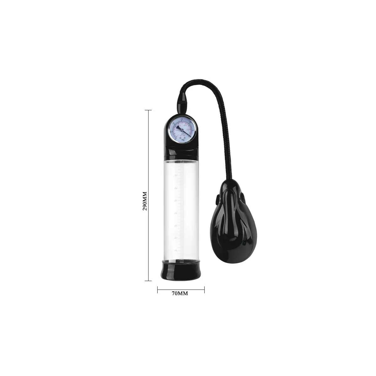 Pompa per Pene a Batterie con Barometro 29 cm