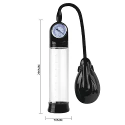 Pompa per Pene a Batterie con Barometro 29 cm