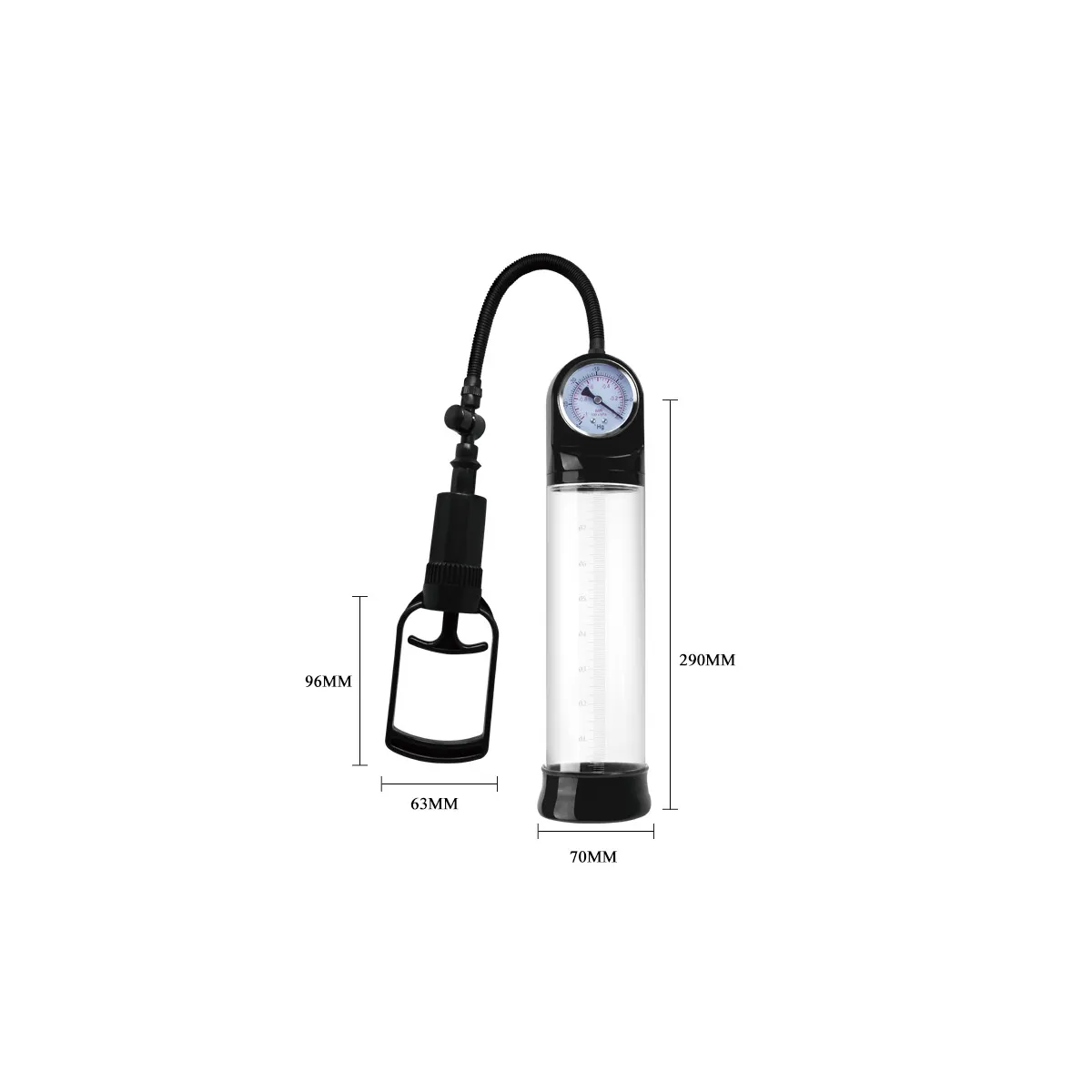 Pompa per Pene con Barometro 29 cm
