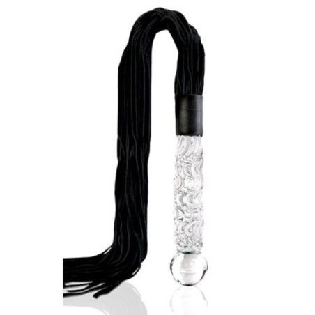 Frusta Flogger con dildo in vetro