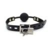Ball gag non traspirante nera con lucchetto Ball gag non traspirante nera con lucchetto