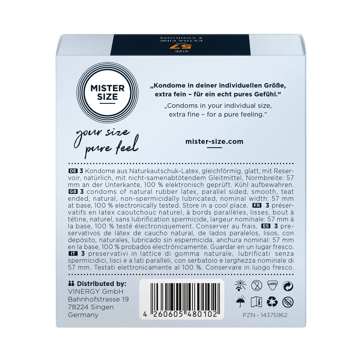 Preservativi XL Ultra sottili 57 Mister Size