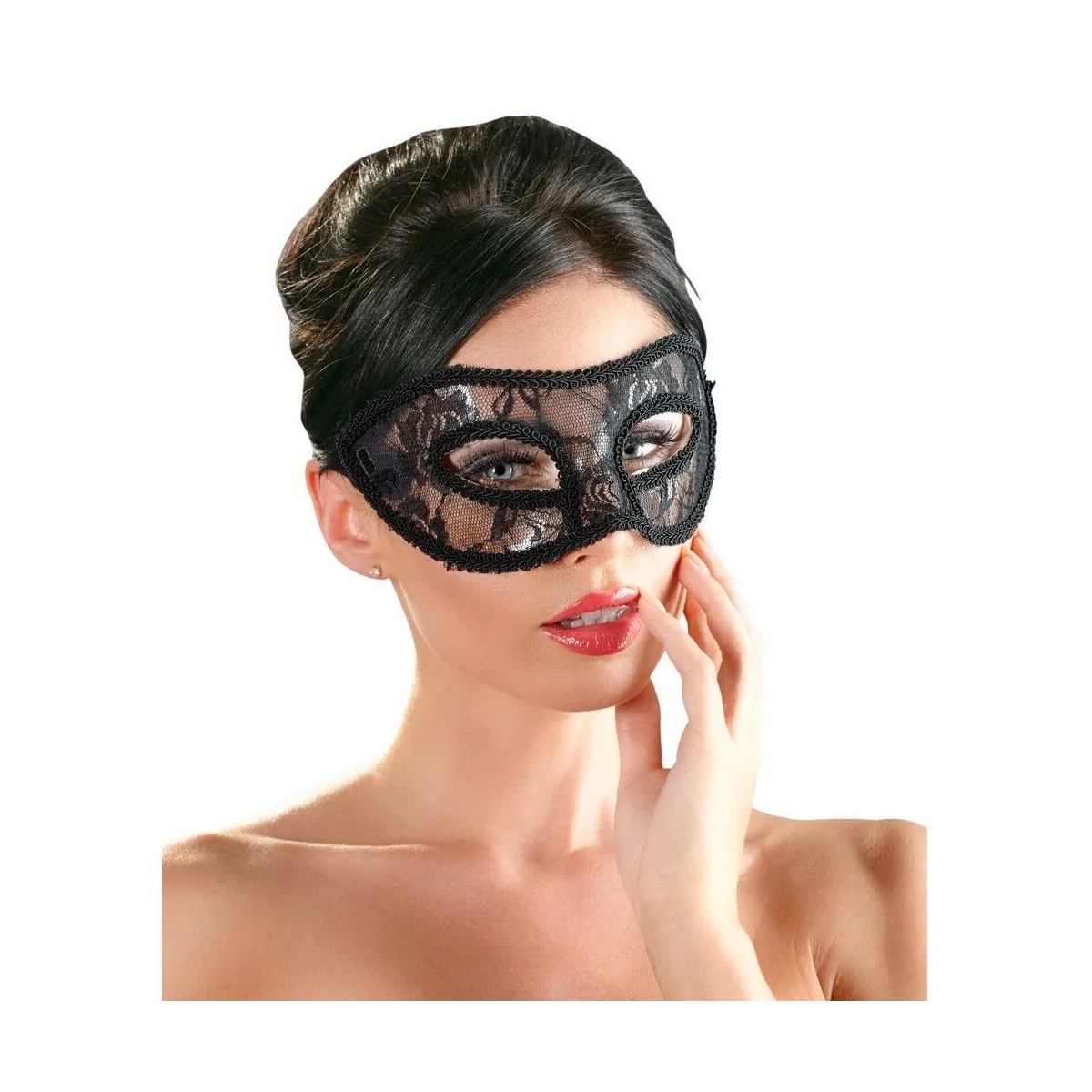 Maschera sexy semi rigida pizzo nero Cottelli
