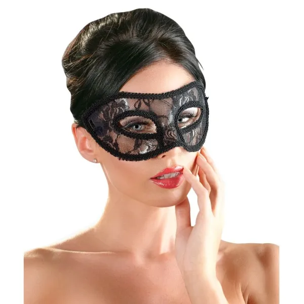 Maschera sexy semi rigida pizzo nero Cottelli