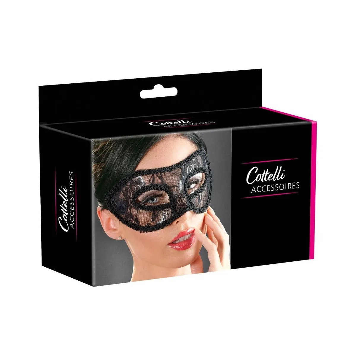 Maschera sexy semi rigida pizzo nero Cottelli