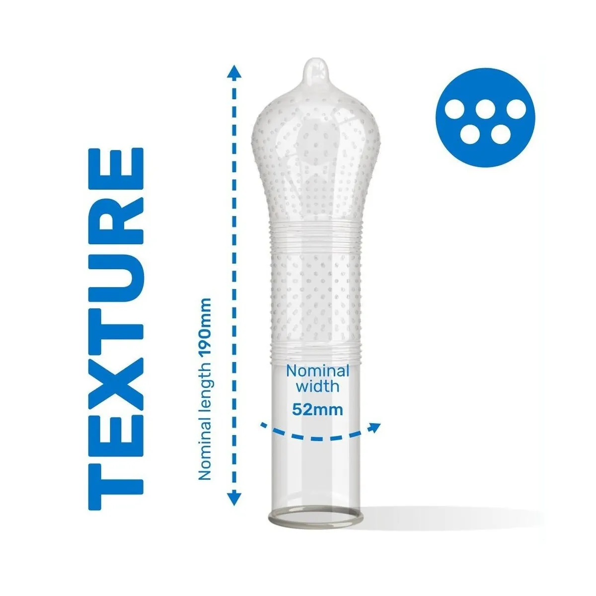 Profilattici con nervature Stimolanti Pasante