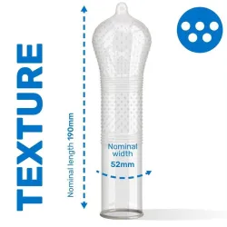 Profilattici con nervature Stimolanti Pasante