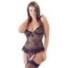 Guepiere sexy in pizzo e tanga neri