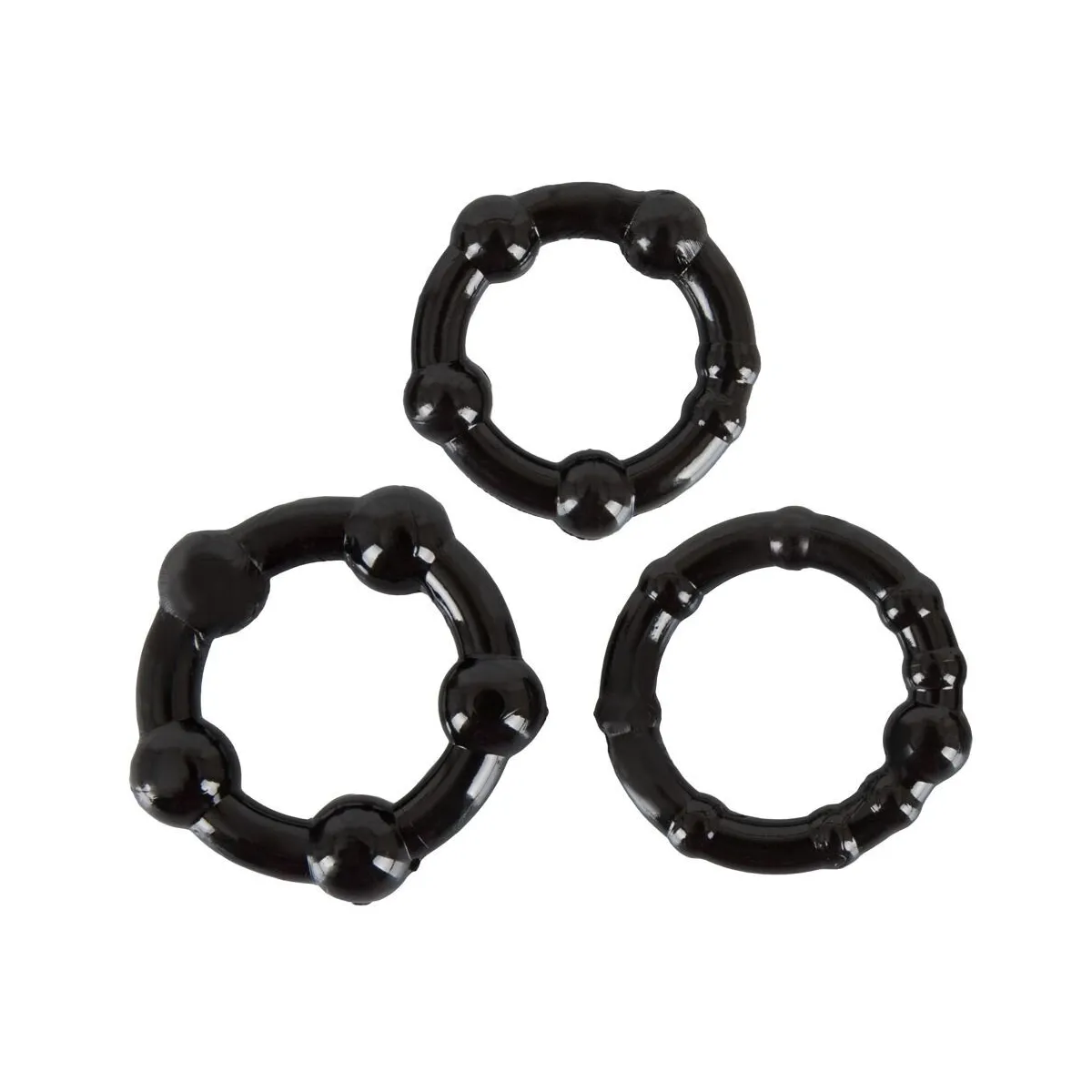 Kit da 3 anelli pene con rilievi stimolanti