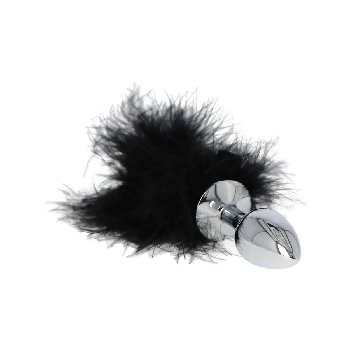 Plug anale metallo 6 cm con pon pon Ø 2,5 cm