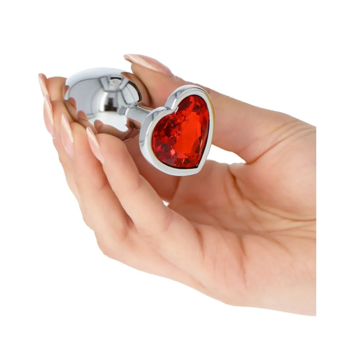 Plug anale metallo 6 cm pietra cuore Ø 2,5 cm