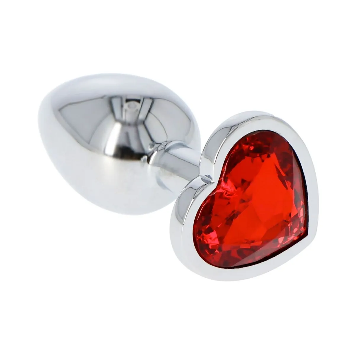 Plug anale metallo 6 cm pietra cuore Ø 2,5 cm