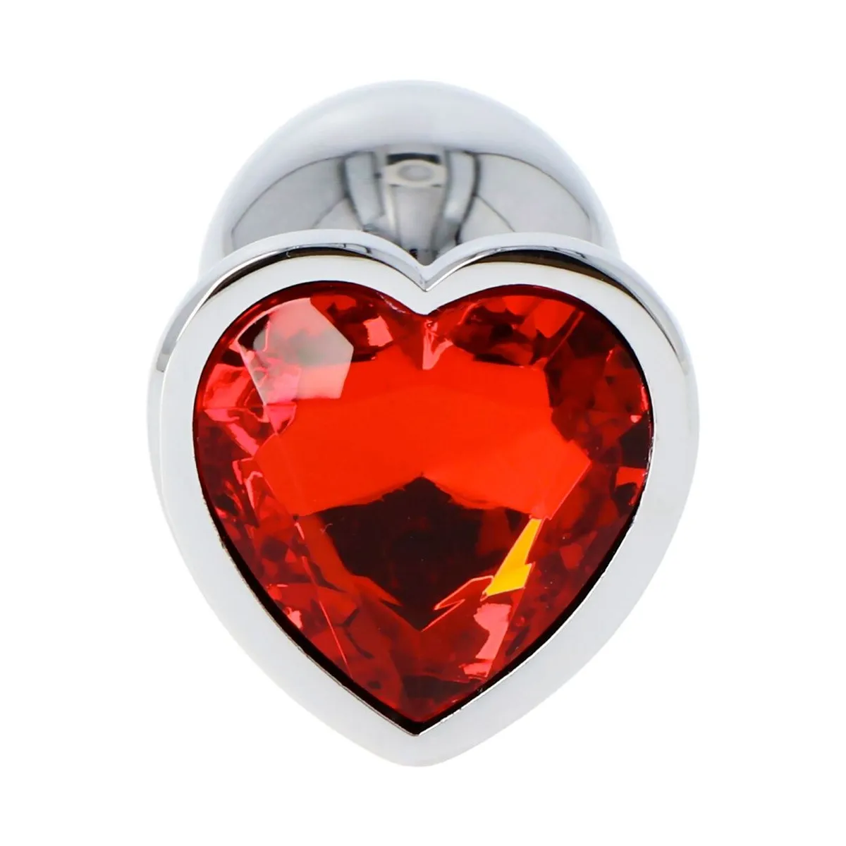 Plug anale metallo 6 cm pietra cuore Ø 2,5 cm