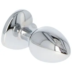Plug anale metallo 6 cm pietra cuore Ø 2,5 cm