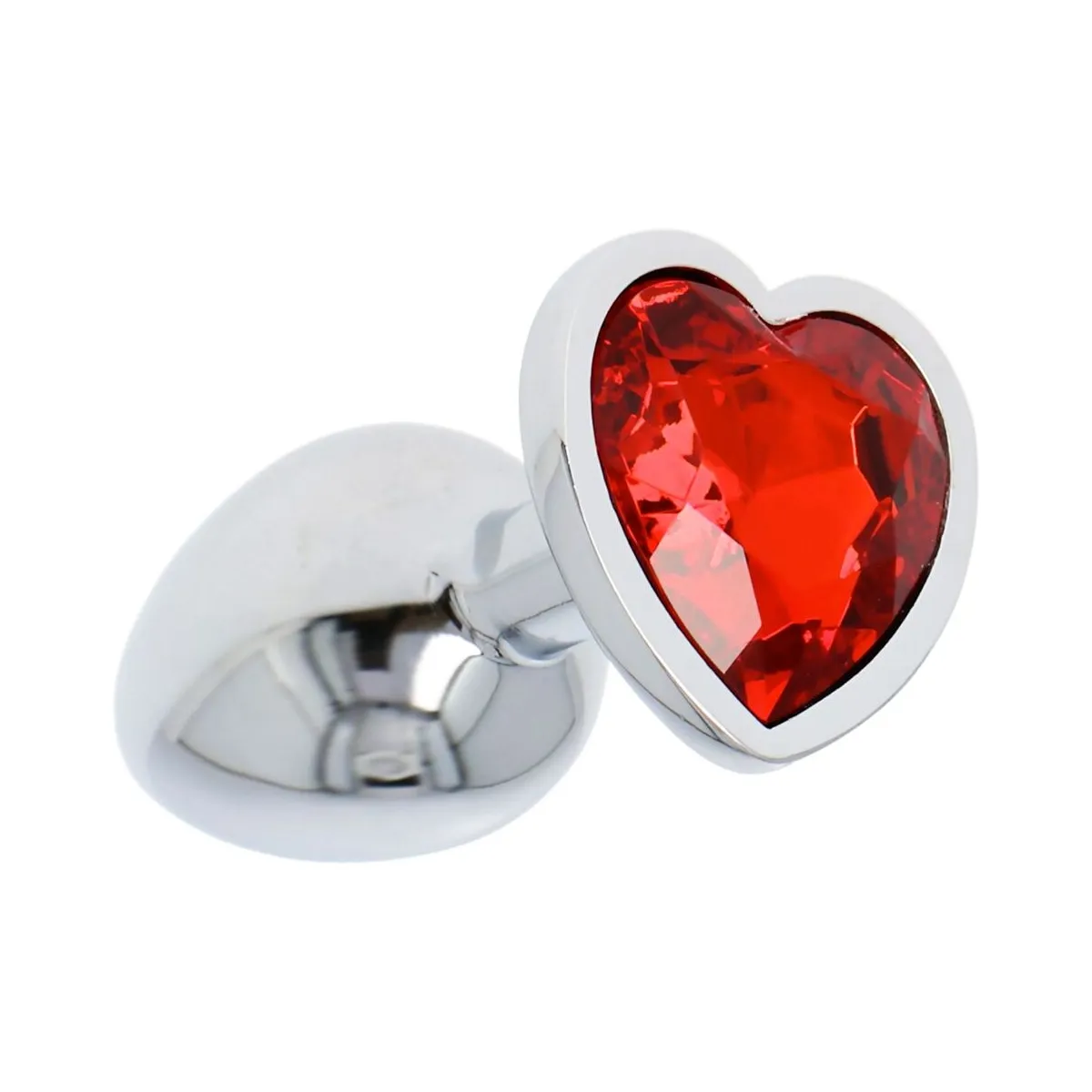 Plug anale metallo 6 cm pietra cuore Ø 2,5 cm