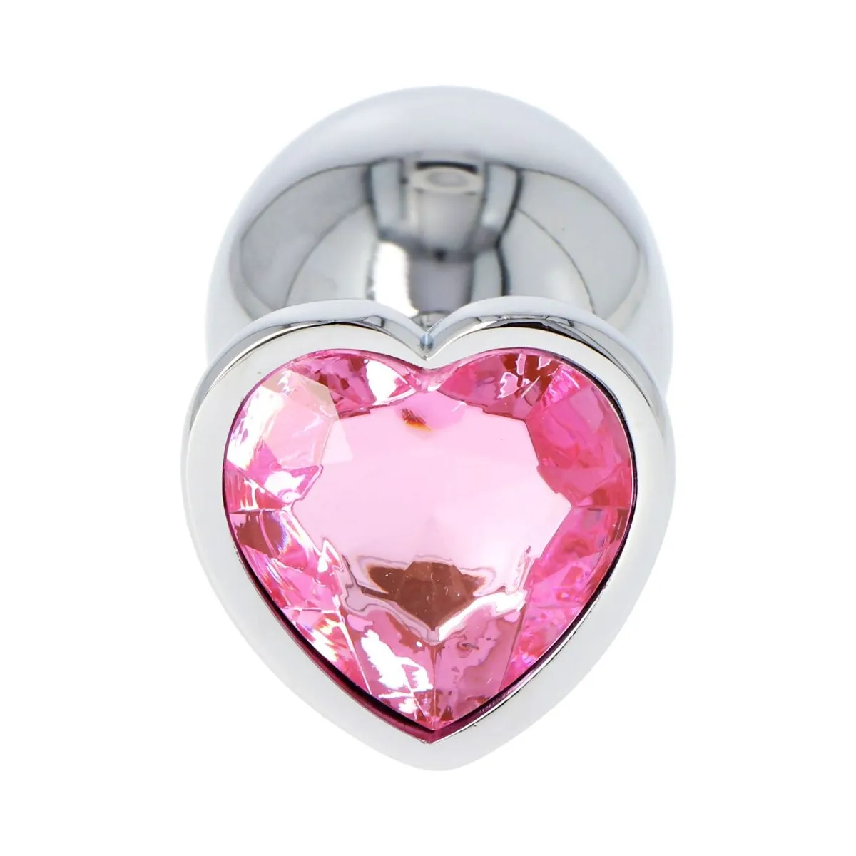 Plug anale metallo 7 cm pietra cuore Ø 3,2 cm