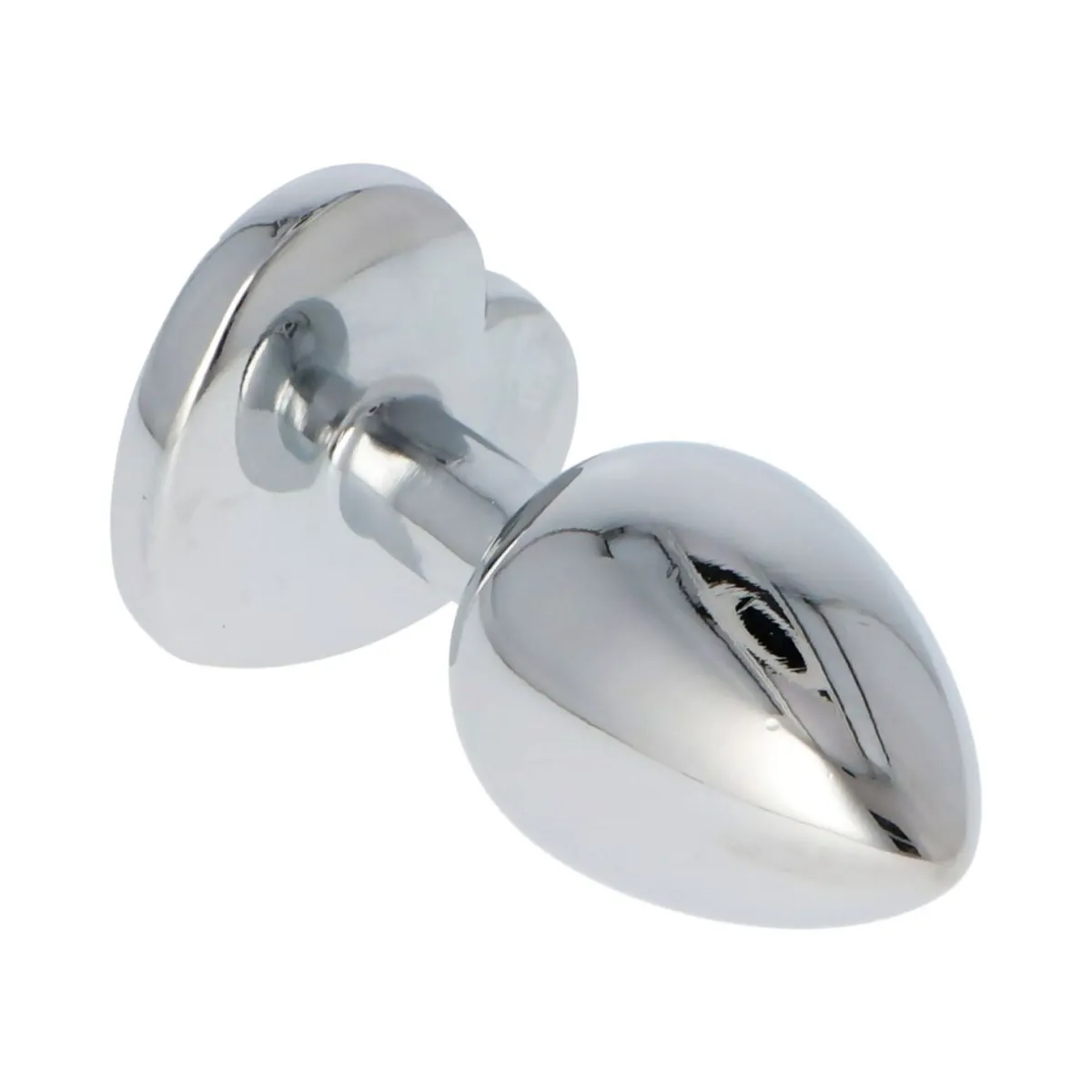 Plug anale metallo 7 cm pietra cuore Ø 3,2 cm