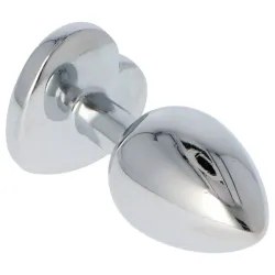 Plug anale metallo 7 cm pietra cuore Ø 3,2 cm